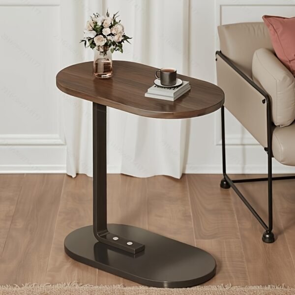 C-Shaped Side Table for Sofa