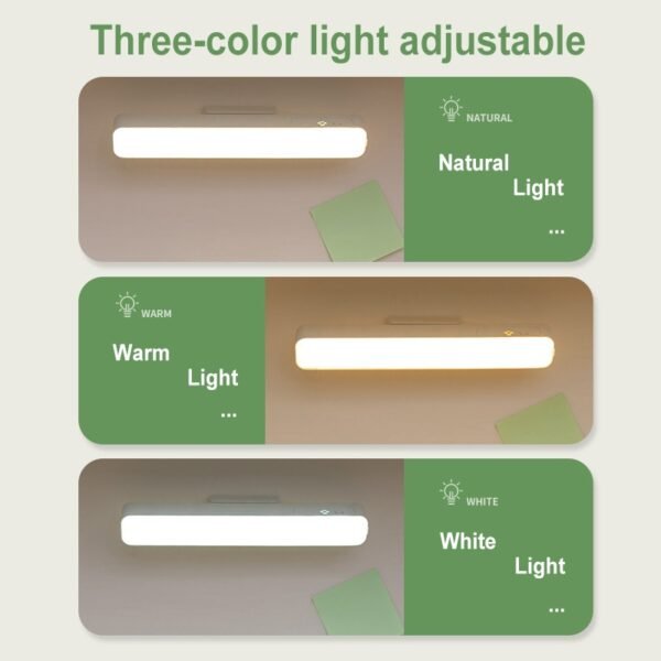 Rechargeable LED Light for Bedroom with 2 Bases 3 Colors Magnetic Emergency Desk Study Lamp with Rem