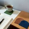 1 pcs Rainbow-Shaped Coasters with a Colorful And Minimalist Design, Made of Silicone for Easy Cleaning
